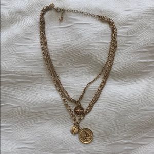 Gold color layered necklace